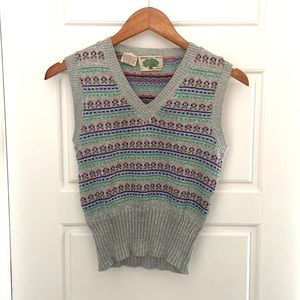 Vintage Metallic Knit Sweater Vest